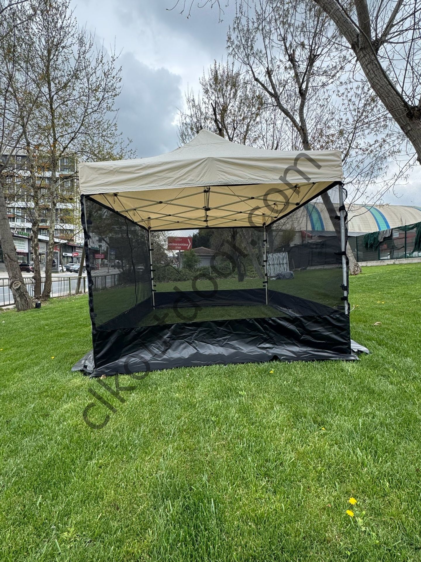 CLK 3x4,5 40 mm Dekoratif Gazebo Çadır Bungalow Garden Model Sineklikli Perde Katlanır Portatif Bahçe Çadır Tente Çardak