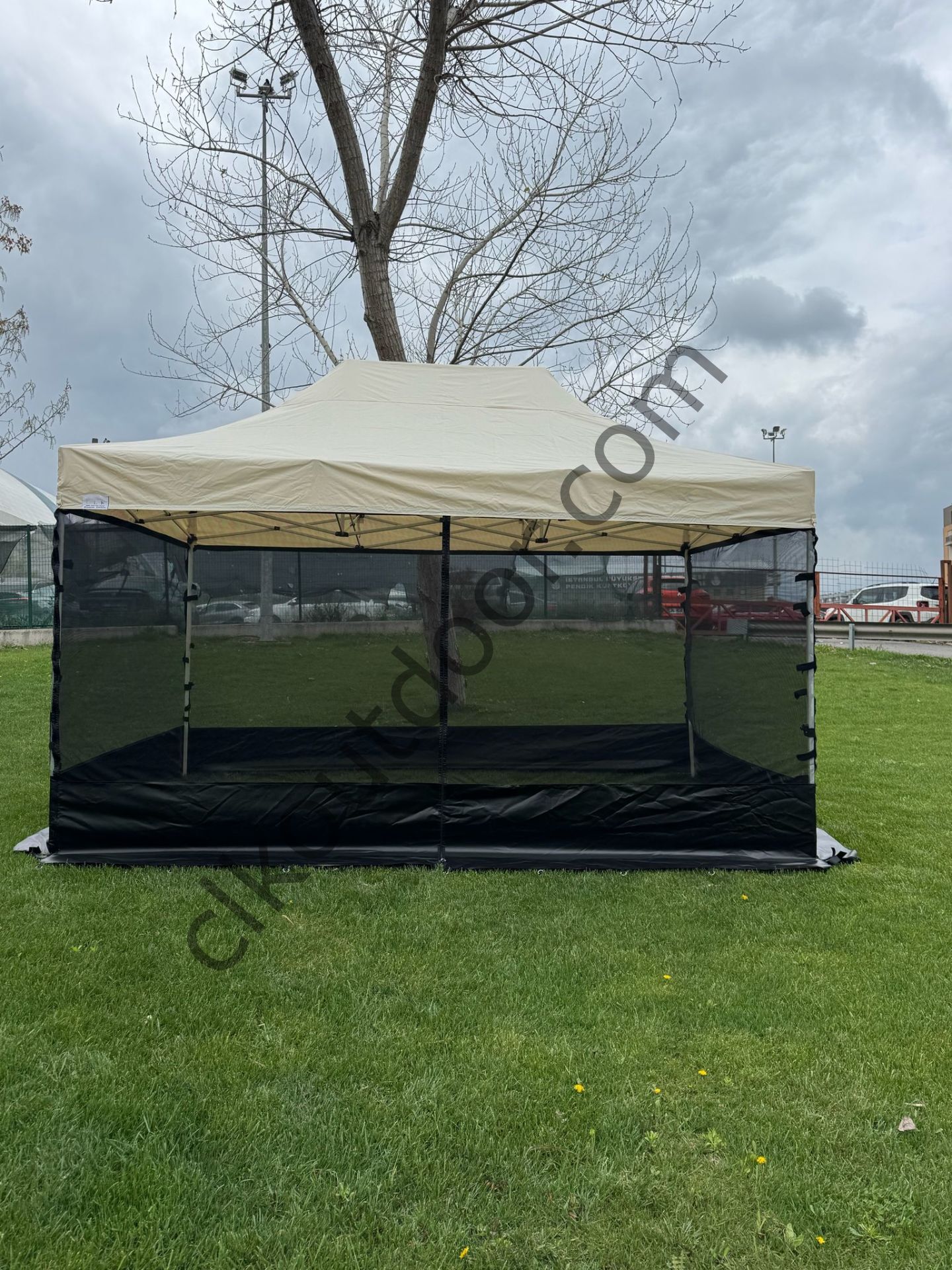CLK 3x4,5 40 mm Dekoratif Gazebo Çadır Bungalow Garden Model Sineklikli Perde Katlanır Portatif Bahçe Çadır Tente Çardak