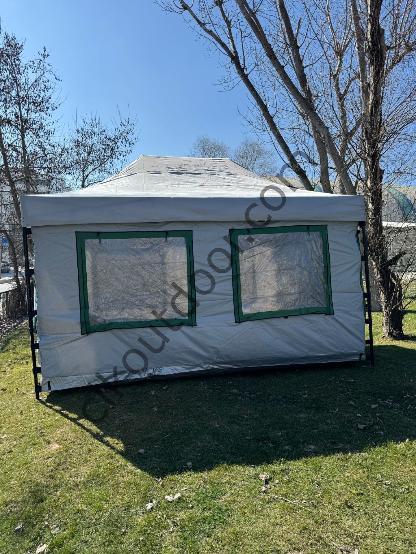 CLK 3x4,5 mt 40 mm İskelet Gazebo Portatif Kamp ve Karavan Çadırı Katlanabilir Tente Gri