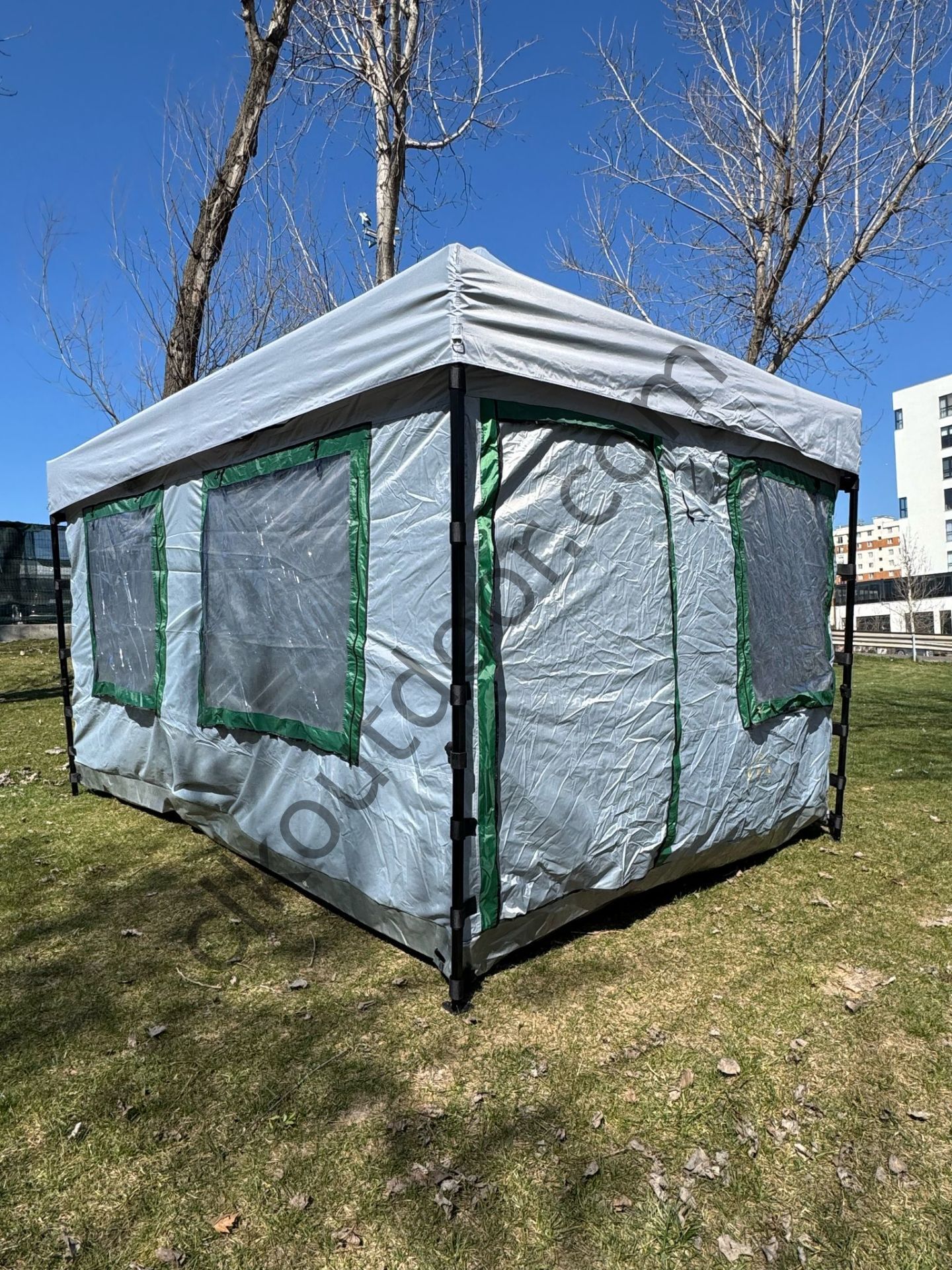 CLK 3x4,5 mt 40 mm İskelet Gazebo Portatif Kamp ve Karavan Çadırı Katlanabilir Tente Gri