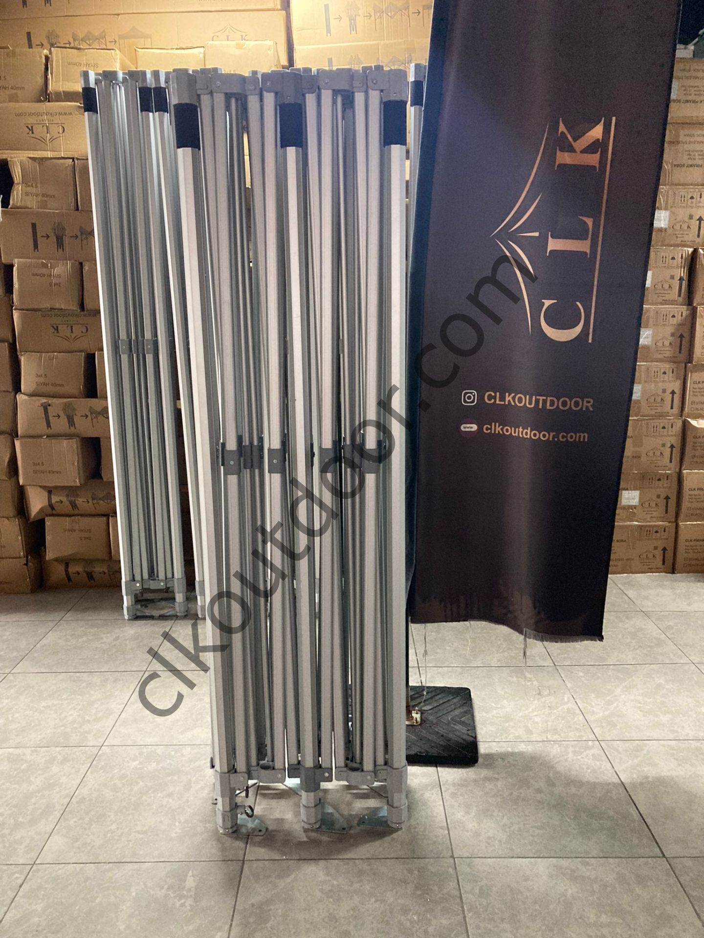 CLK 4x8 52mm Kalın Alüminyum Katlanabilir Tente Gazebo Çadır 2 Kenar Kapalı