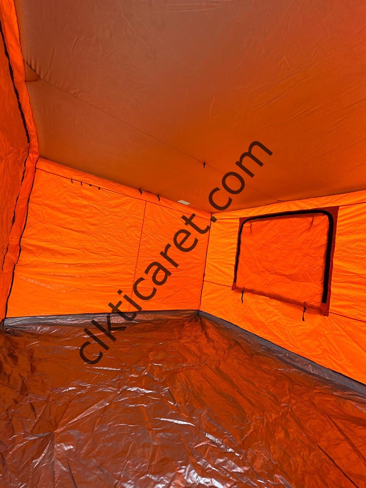 CLK 3x6 Metre 2 Odalı 40 mm Profil Portatif Katlanır Gazebo Kamp Çadır Turuncu Lacivert