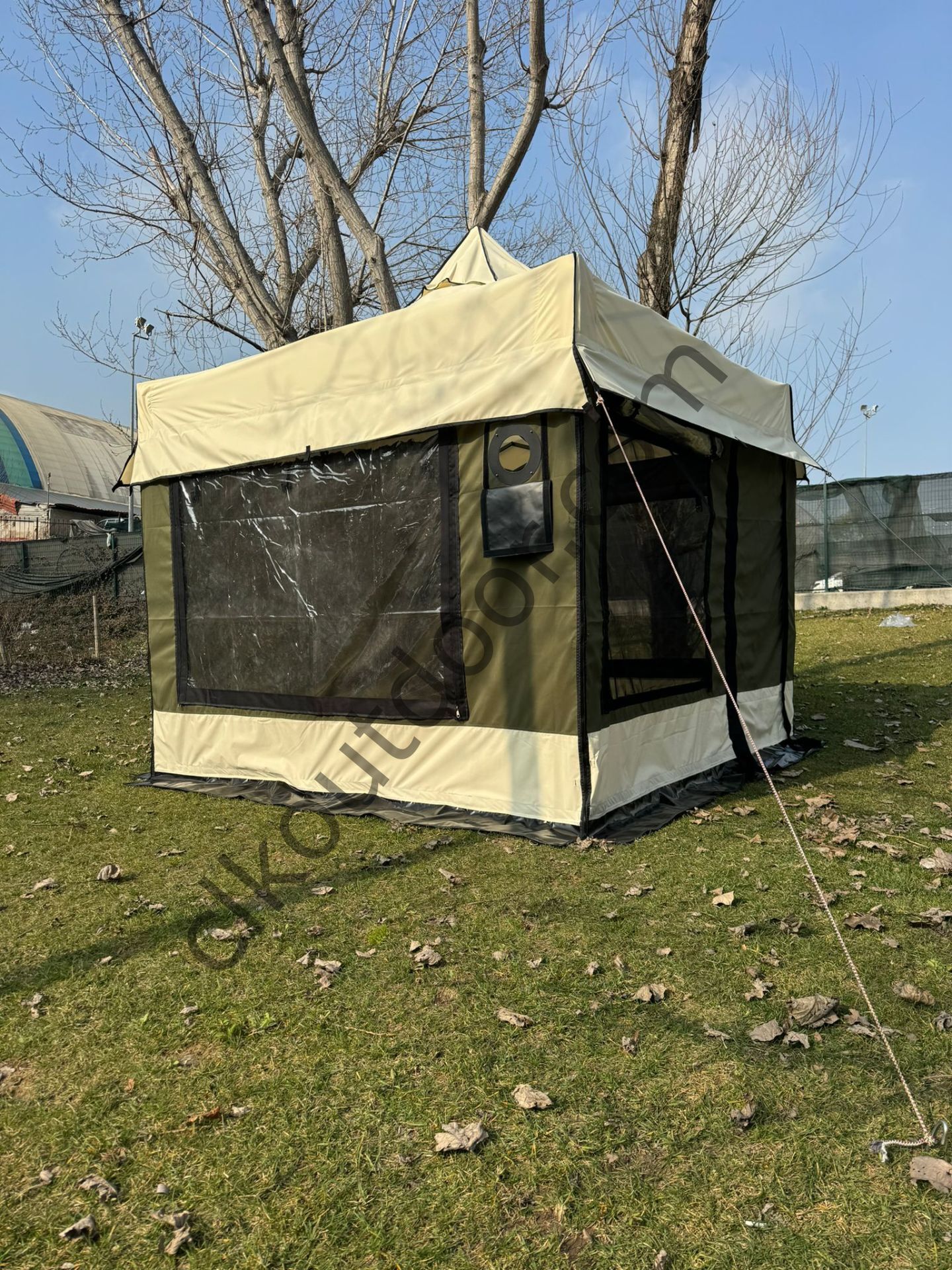 CLK 3x3 Karavan Çadırı Kış Bahçesi Eko 40 mm Çelik Profil Portatif Katlanabilir Tente İstemiyorum - Standart Donanım