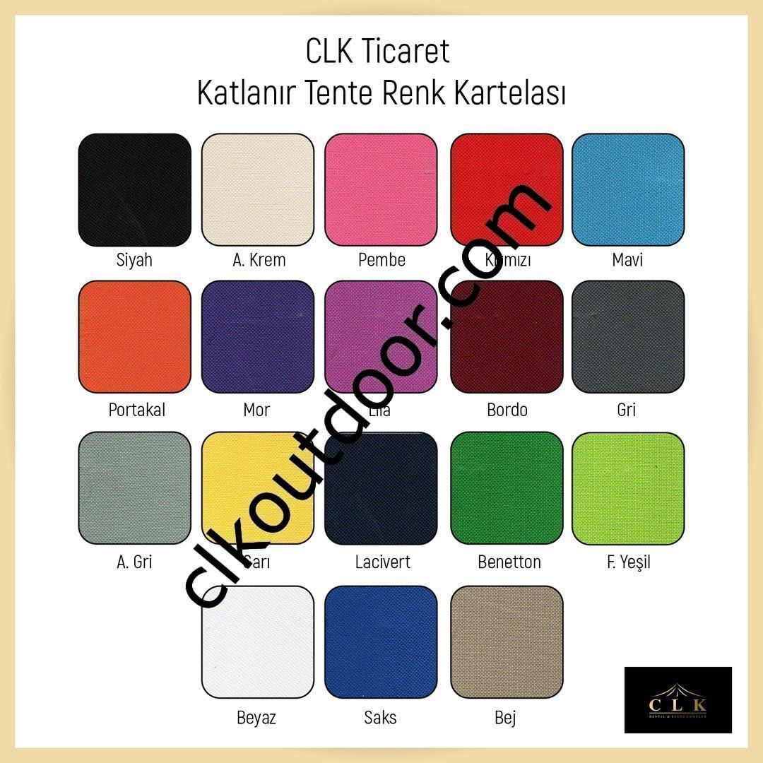 CLK 3x3 Metre Kısa Bagaj Boy 115 cm Katlanabilir Gazebo Çadır 3 Yan Yarım 1 Tam Perdeli Stand Çadırı Açık Mavi (Turkuaz)